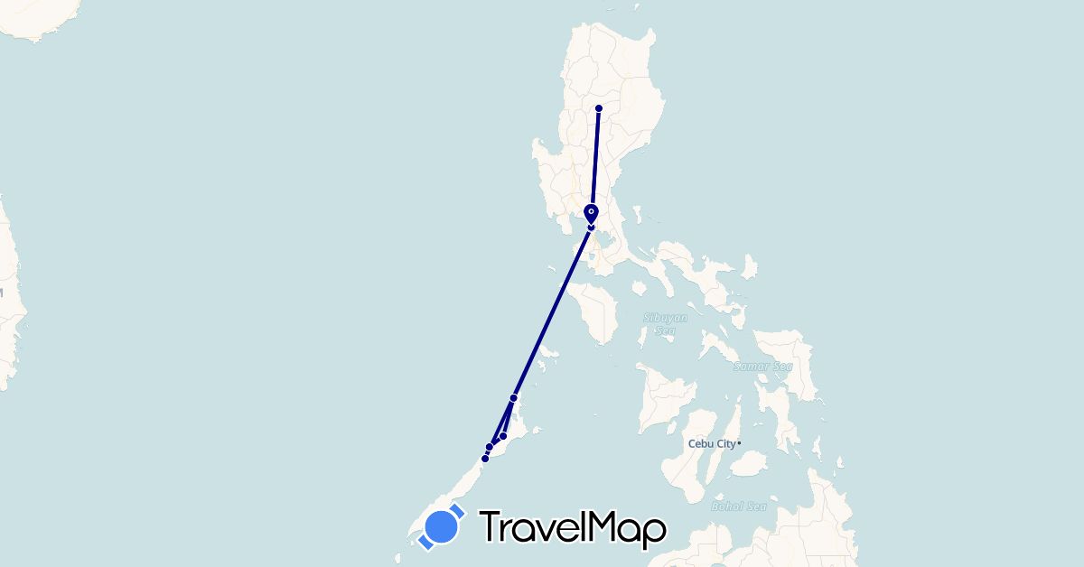 TravelMap itinerary: driving in Philippines (Asia)